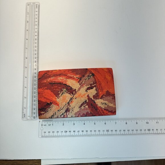 Vintage 1960s Red Clutch Cosmetic Jewelry Purse Vanity Storage MCM Decor - Picture 2 of 8